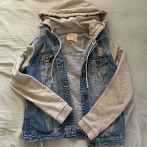 Denim jacket with hoodie